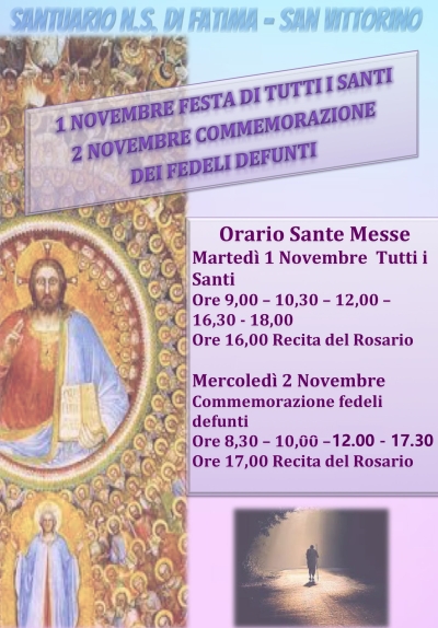 Tutti i Santi e Commemorazione fedeli defunti
