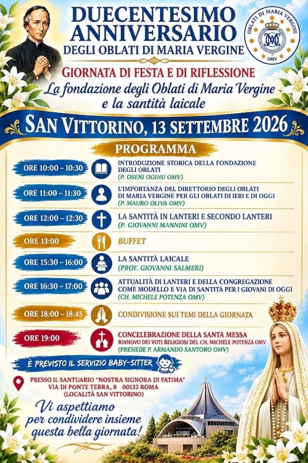 DUECENTESIMO ANNIVERSARIO DEGLI OBLATI DI MARIA VERGINE