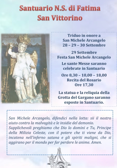 La statua e la reliquia della Grotta del Gargano saranno esposte in Santuario.