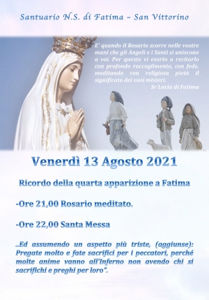 13 Agosto - Ricordo della quarta apparizione a Fatima